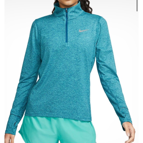 Nike Tops - Nike Element Half Zip Women’s Running Top Teal Green EUC